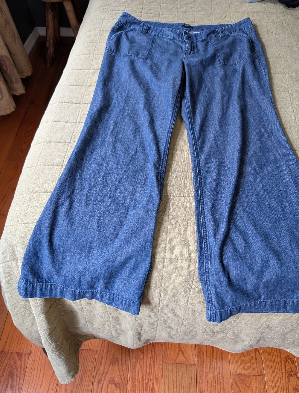 J. Crew Low Rise Wide Leg Thin Cotton Jeans